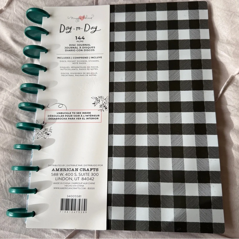 Day-to-Day Disc Journal by Maggie Holmes Black and White Checkered
